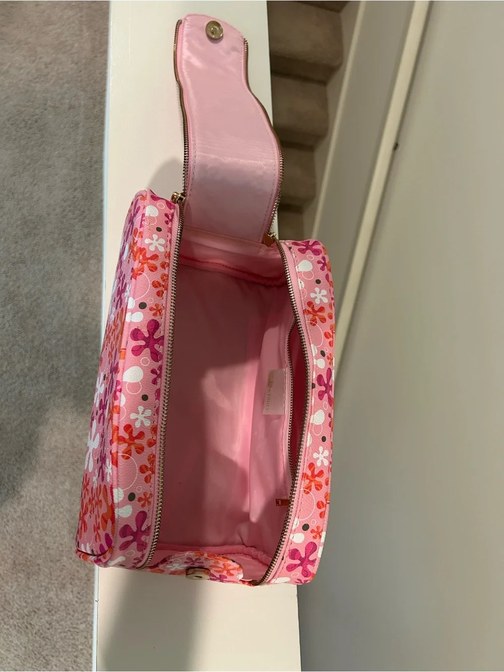 Truly  Sponge Bob Pink Floral Pattern Cosmetic Case
